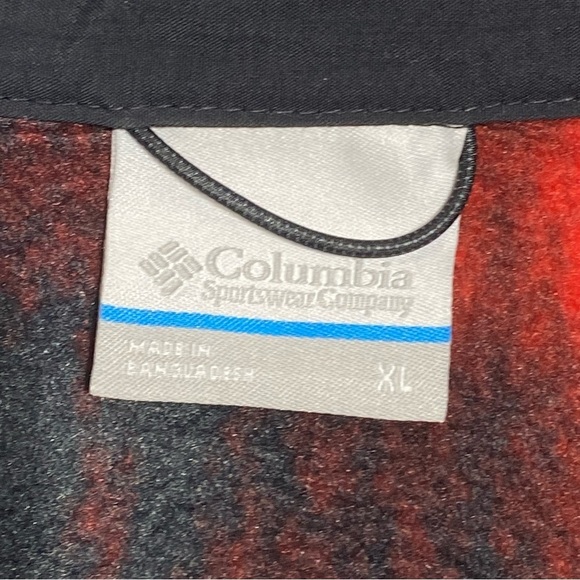 Columbia Mens XL Steens Mountain Printed Fleece Jacket Red Black Plaid Snap NWT - Picture 3 of 15